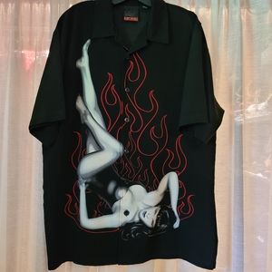 C-TWO Lady of Flames button down shirt